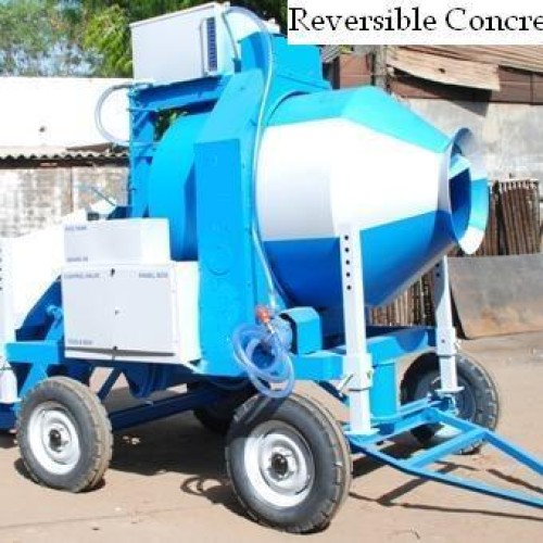 Reversible concrete mixer